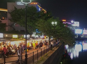 Street stalls in Nakasu district in Fukuoka