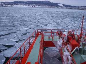 Drift ice in Okhotsk Sea