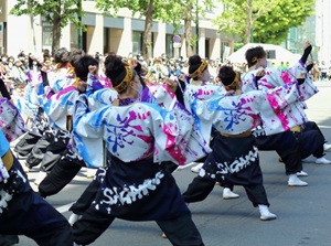 Dance performance in Yosakoi-Soran Festival in Sapporo city