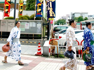 Young sumo wrestlers