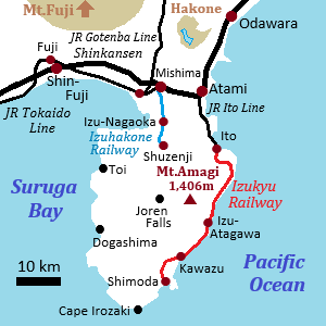 Railway map of Izu Peninsula