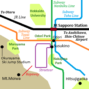 Railway map of Sapporo city