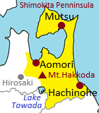 Map of eastern Aomori Prefecture