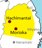 Map of northern Iwate Prefecture